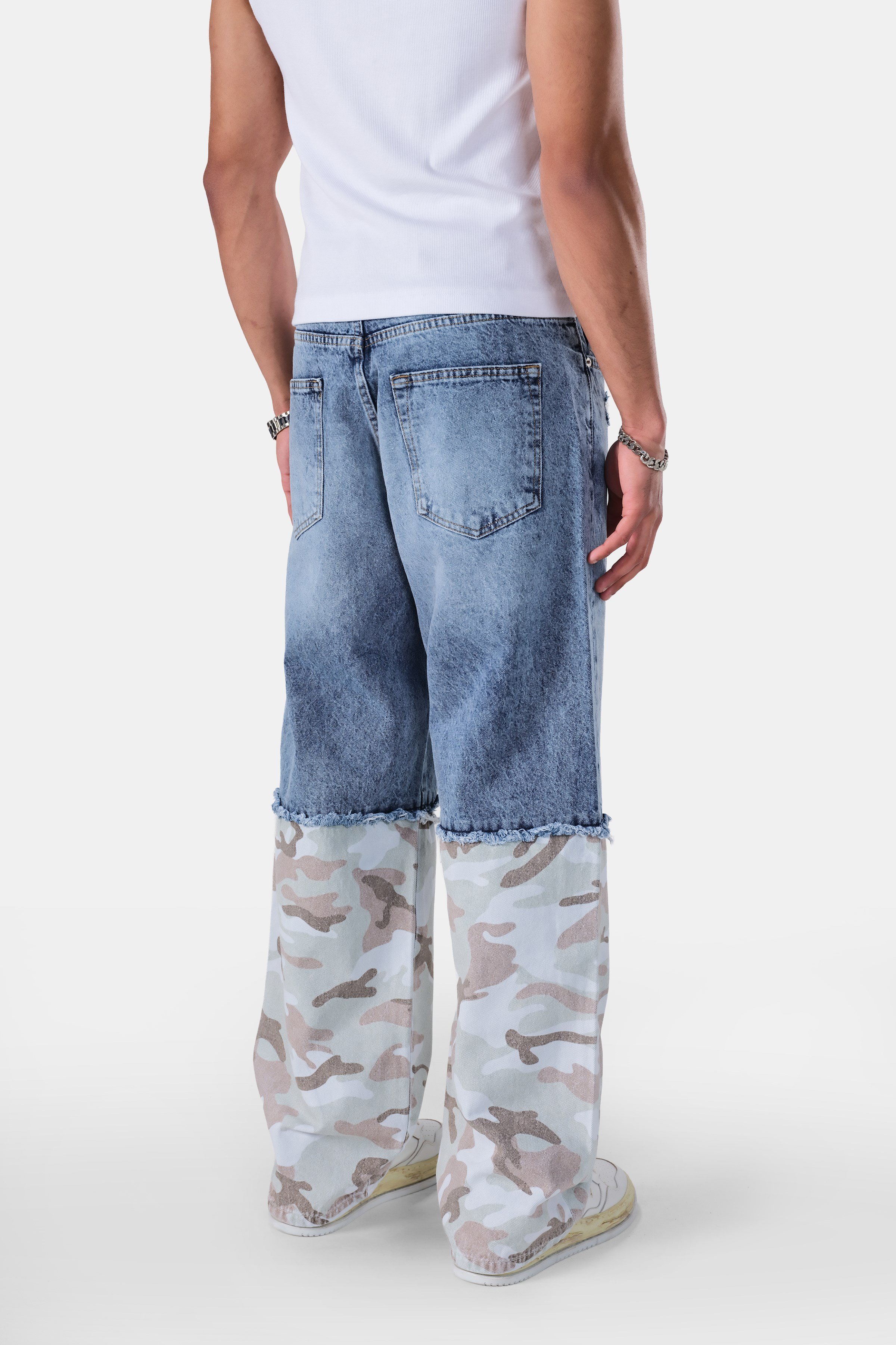 Parçalı Baggy Fit Jean