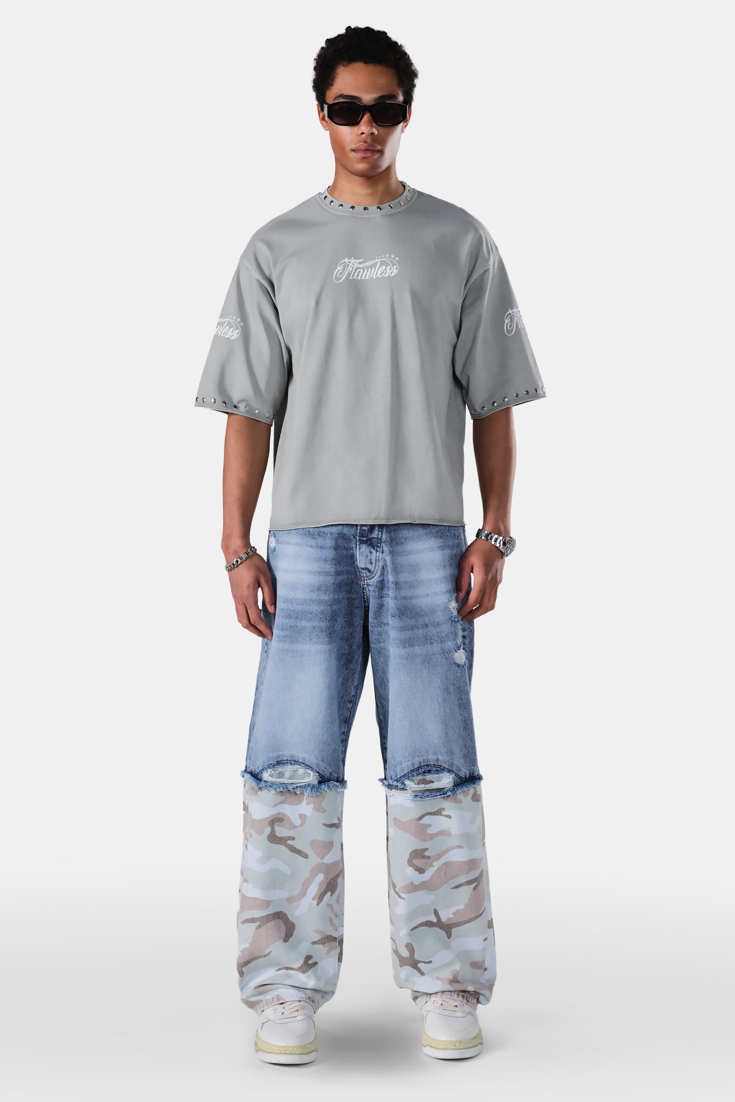 Parçalı Baggy Fit Jean