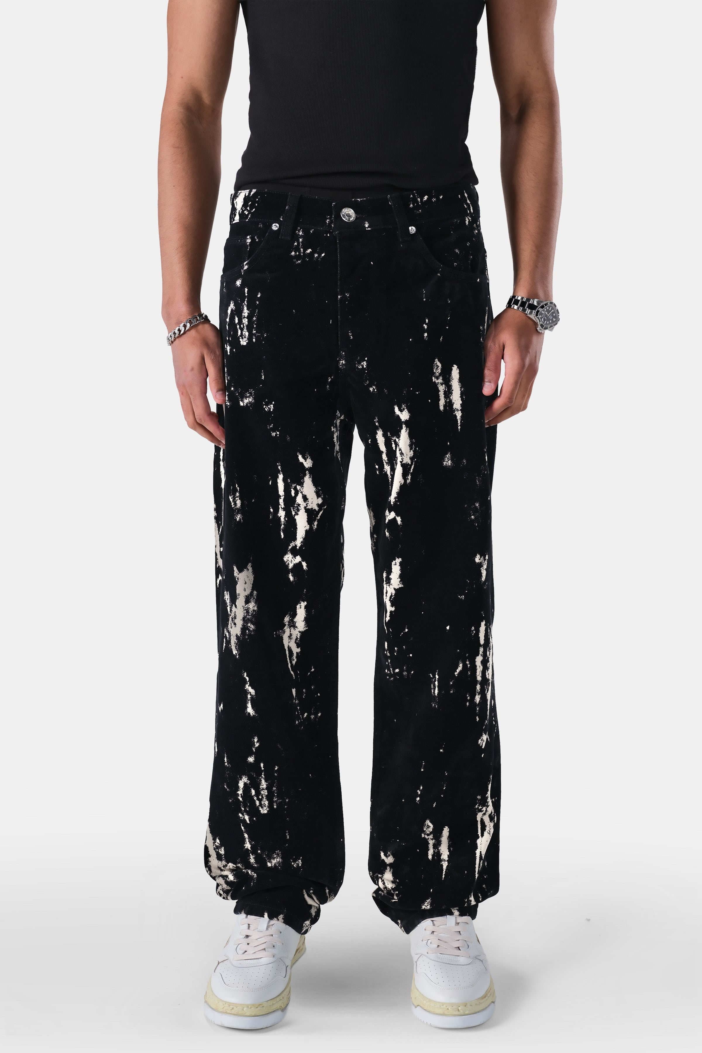 Süet Görünümlü Baggy Fit Jean