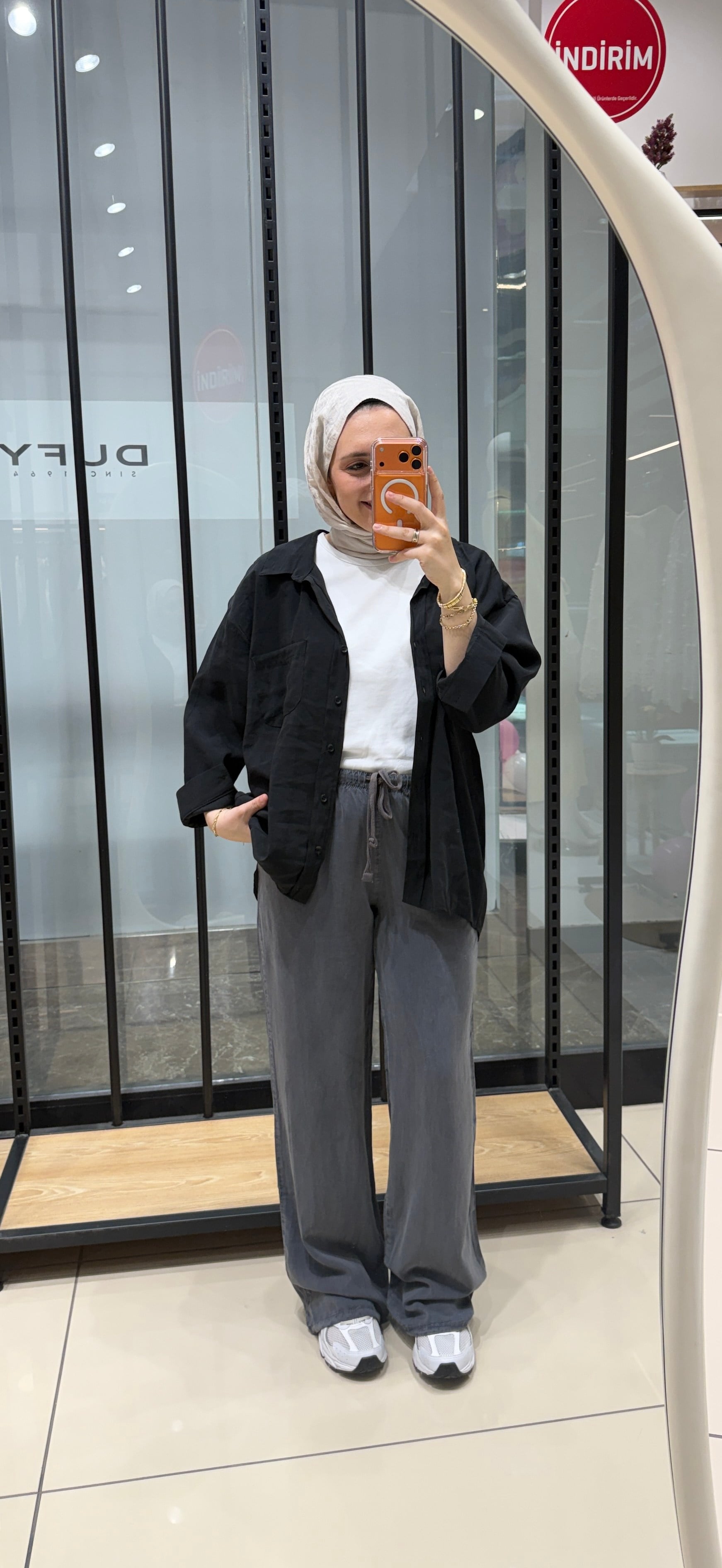 ORTA BEL LASTİKLİ PANTOLON -  ANTRASİT