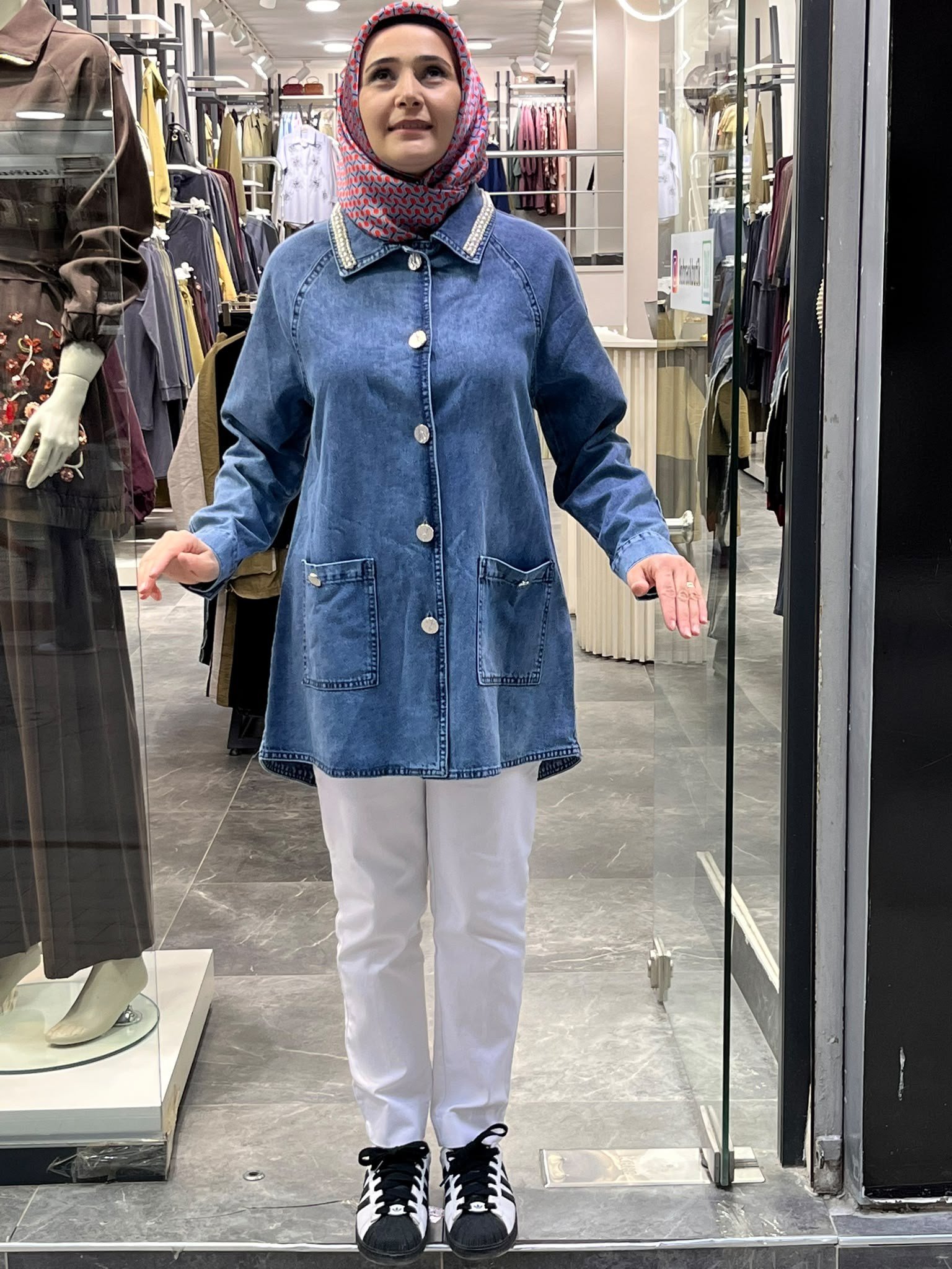İncili Kot Ceket 27K-7562