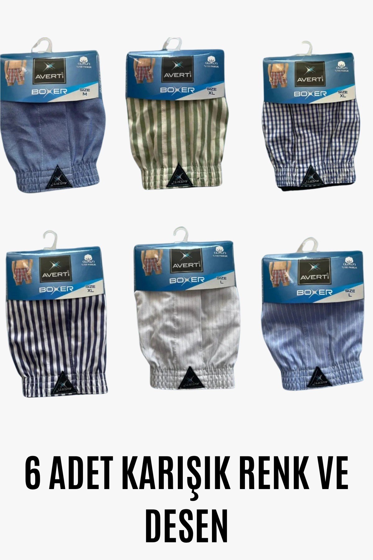 Erkek 6 Lı Gömlek Desen %100 Pamuk Poplin Boxer HZL25S-AV01