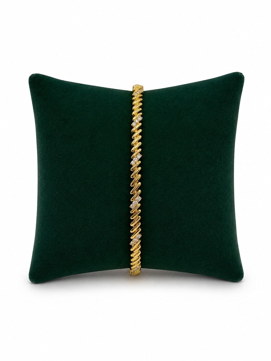 14K Gold Burgu İnce Taşlı VIP Bileklik (17+2 cm)