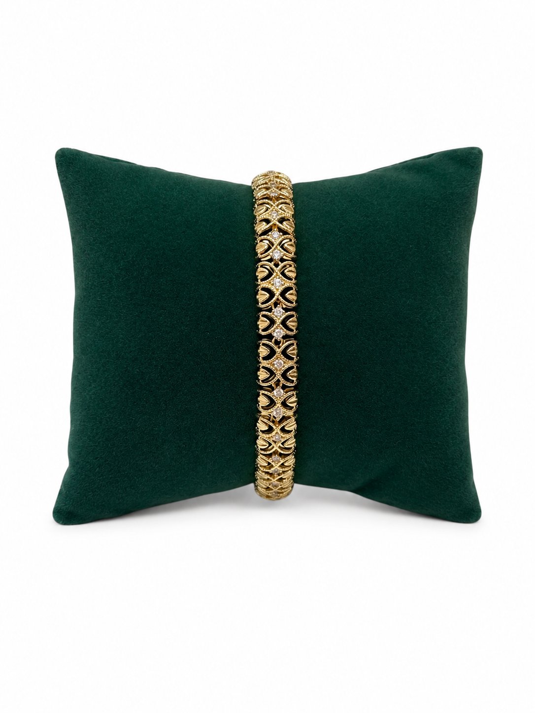 14K Gold Minik Taşlı Balık Sırtı VIP Bileklik (17+2 cm)