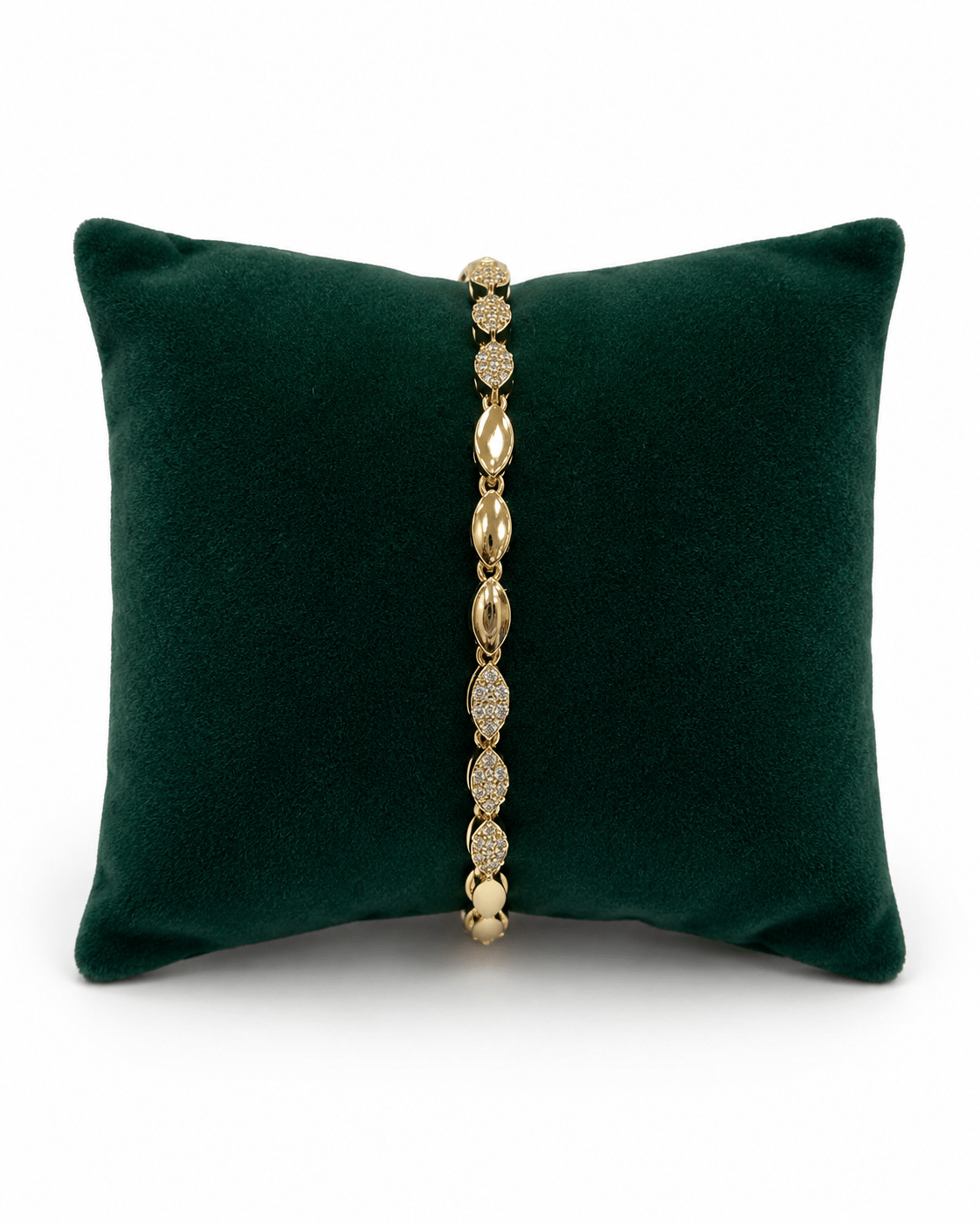 14K Gold Renk Badem Petek VIP Bileklik (17+2 cm)