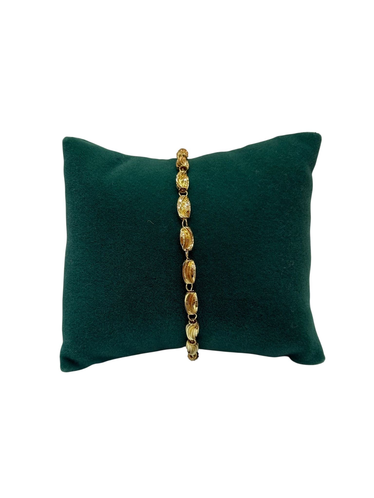 14K Gold Renk Burgu Model VIP Bileklik (17+2 cm)