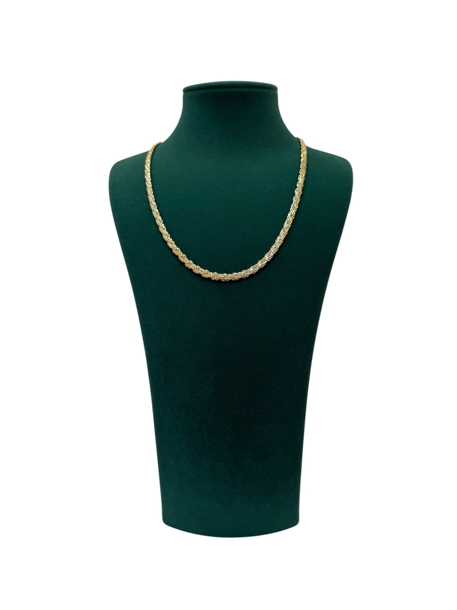 14K Gold Renk Hasır Tasarım Kısa VIP Kolye (40 CM)