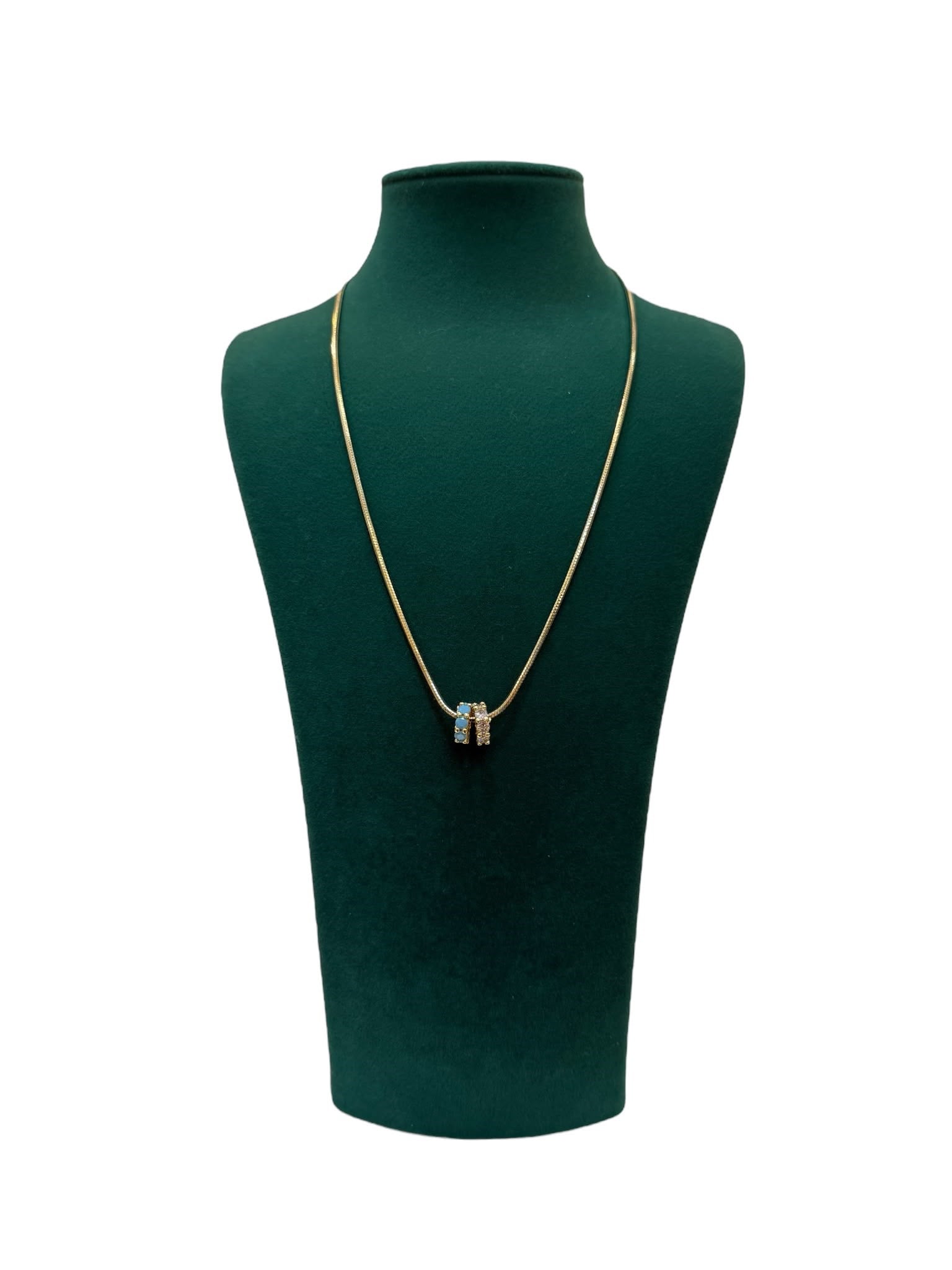 14K Gold Renk İki Renkli Figür İtalyan Ezme VIP Kolye (44 CM)