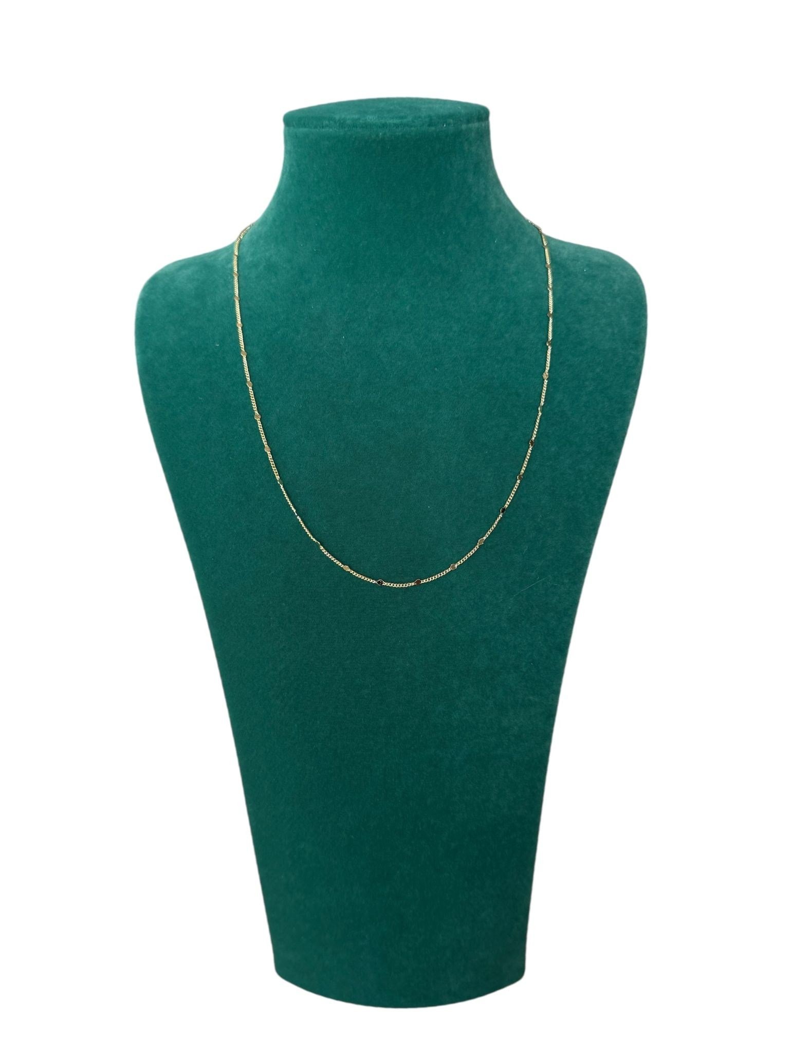 14K Gold Renk İncecik Pullu VIP Zincir (45 CM)