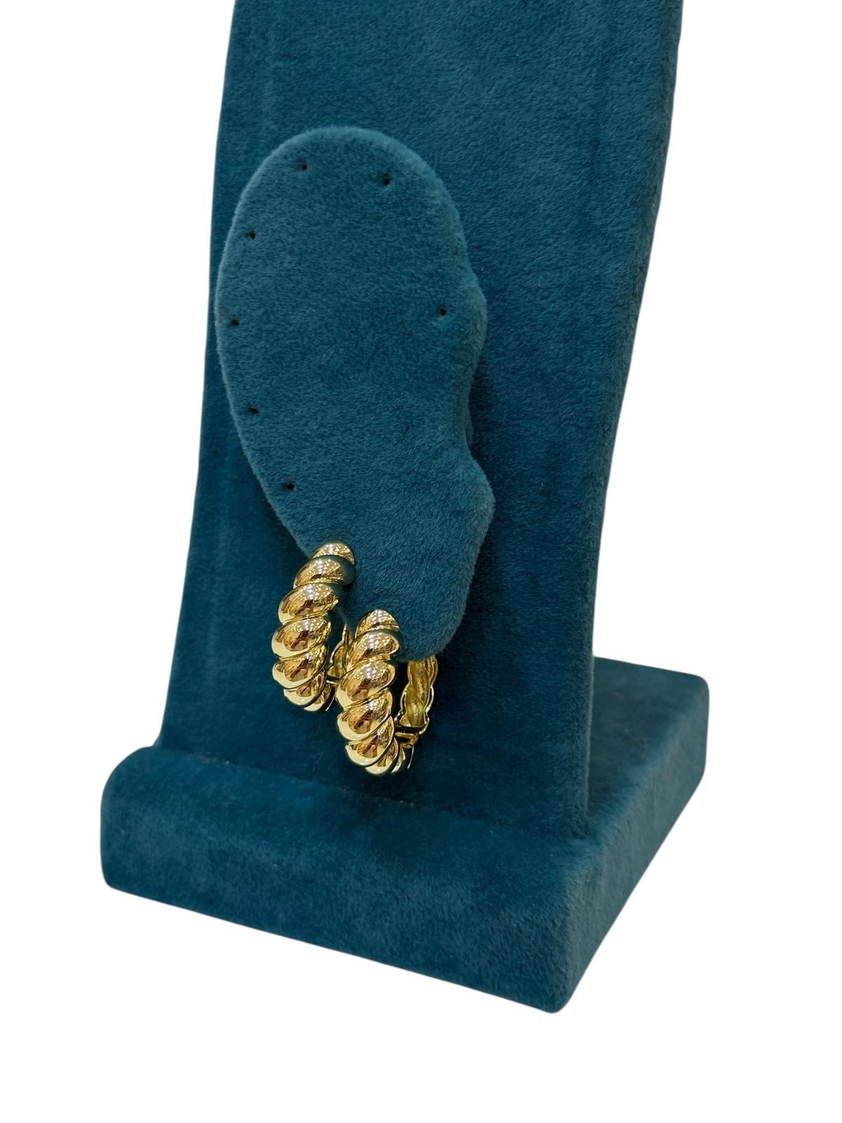 14K Gold Renk Kalın Burgu VIP Halka Küpe (2 CM)
