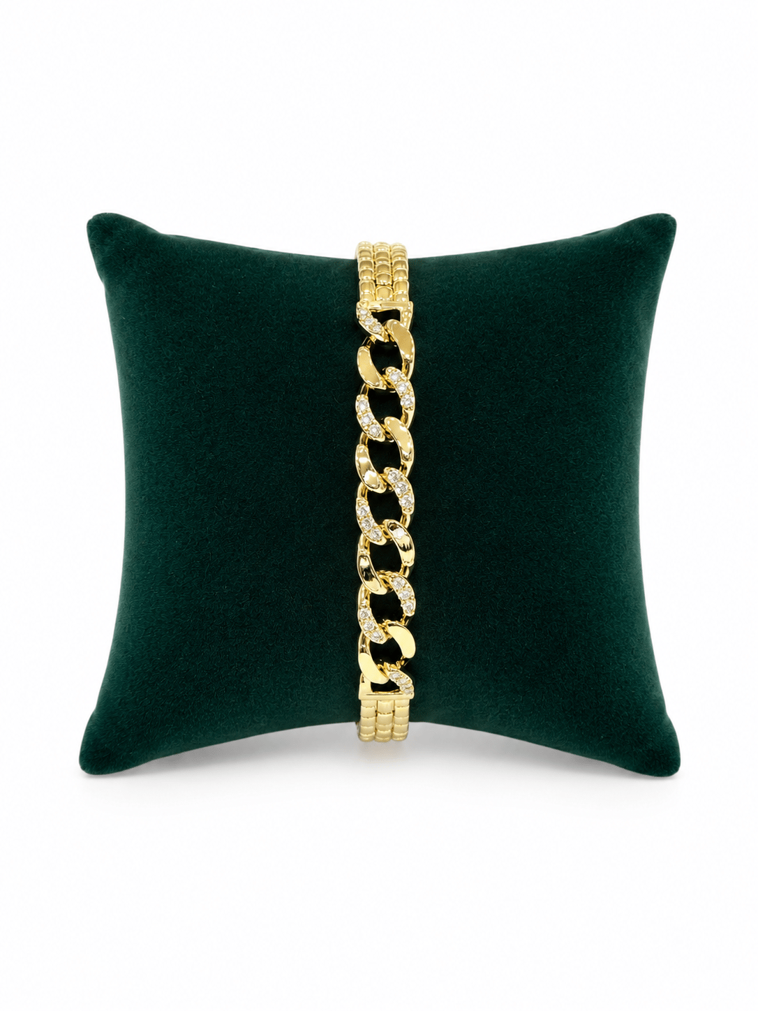 14K Gold Renk Ortası Gurmet Yanları Yılan Desen VIP Bileklik (17+2 cm)