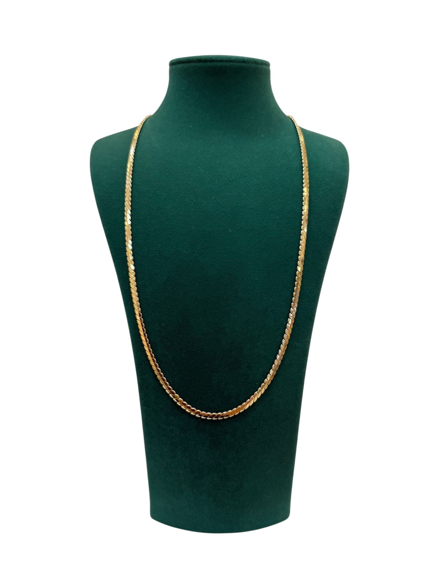 14K Gold Renk S Model Ezme Zincir Kolye (58 CM)