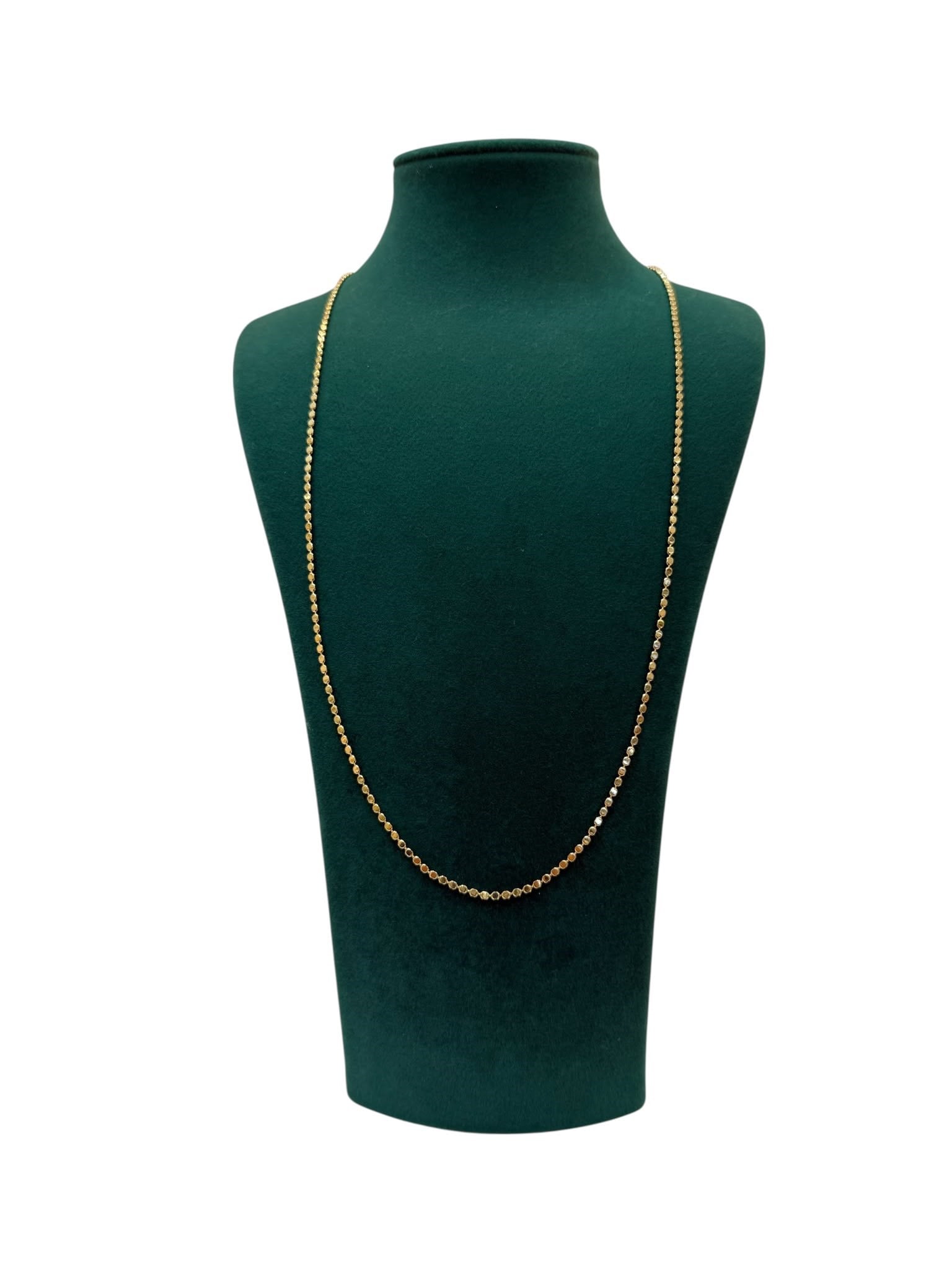 14K Gold Renk Uzun Boy Mini Ezme VIP Kolye (60 CM)