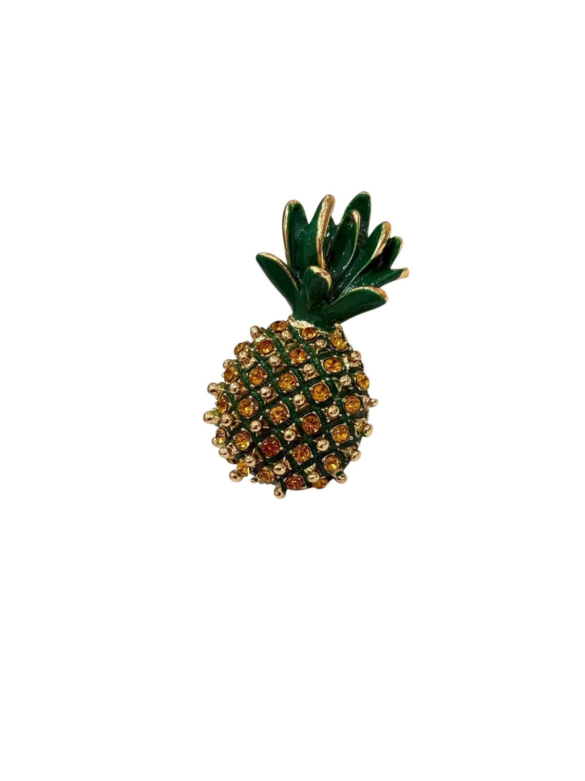 Taşlı Ananas Broş (5x3 cm)