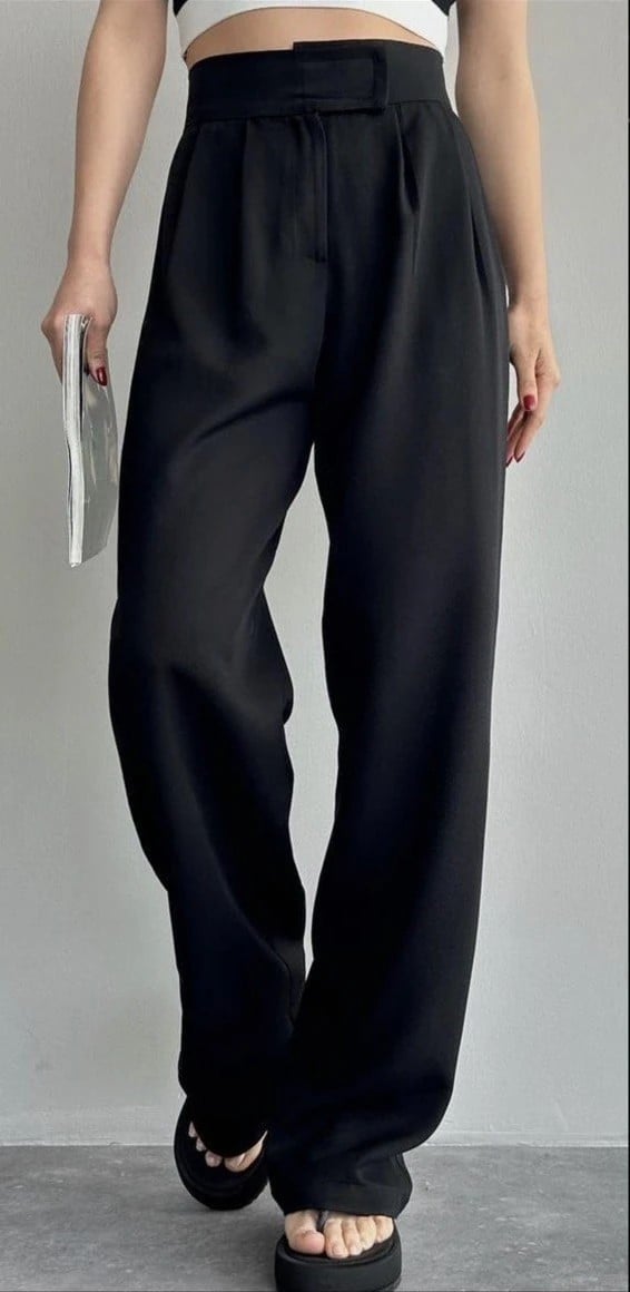 SİYAH BOL KESİM PANTOLON