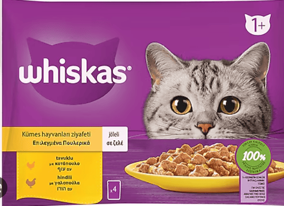 WHİSKAS KÜMES HAYVANLI 4X85GR YET İŞKİN KEDİ YAŞ MAMA