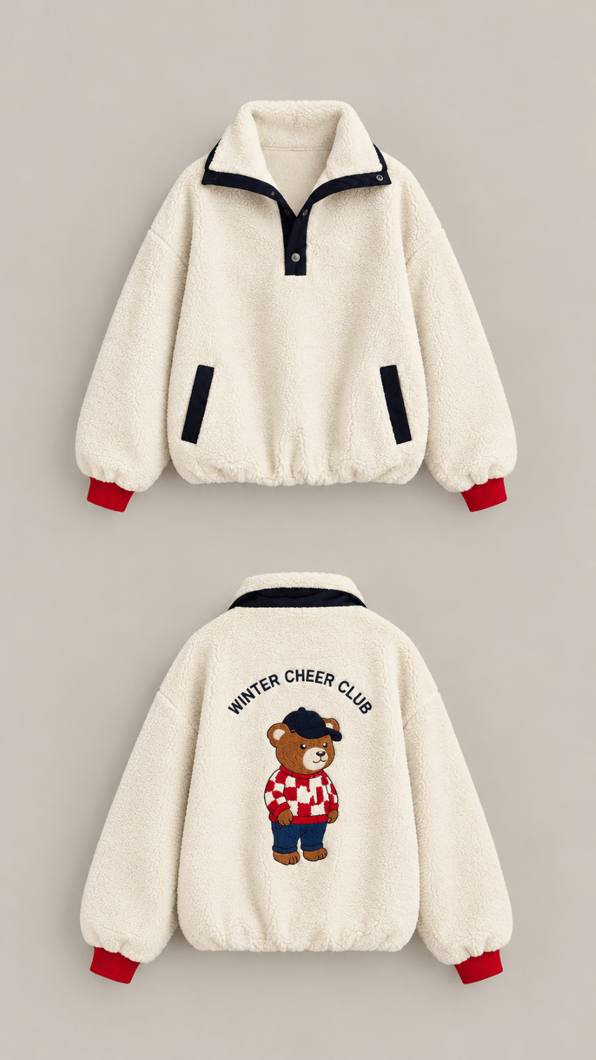 Baskılı Peluş Sweatshirt