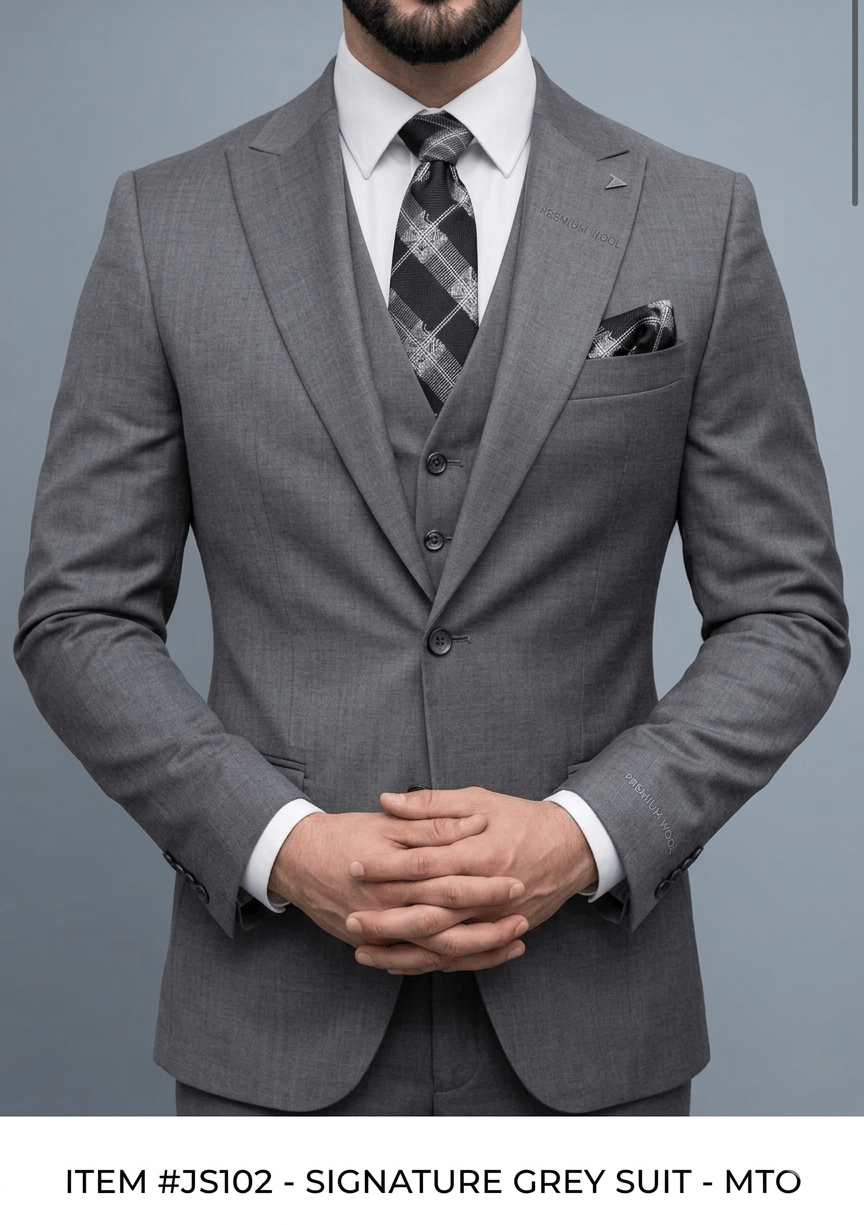 Slimfit Yelekli Takım Elbise Gri 