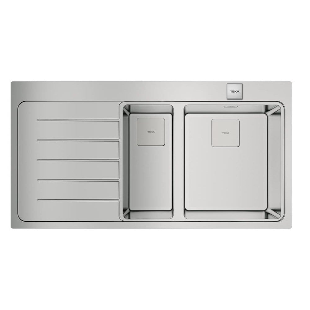 Teka ZENIT RS15 1 1/2B 1D Çelik Evye, Sol Damlalıklı, Tezgah Üstü, 100x52 cm