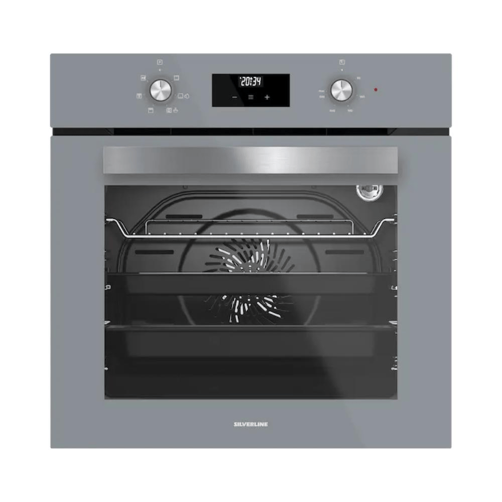 Silverline BO6502S02 Ankastre Fırın, Gri Renk, 72 Litre, 6 Programlı, 60 cm 