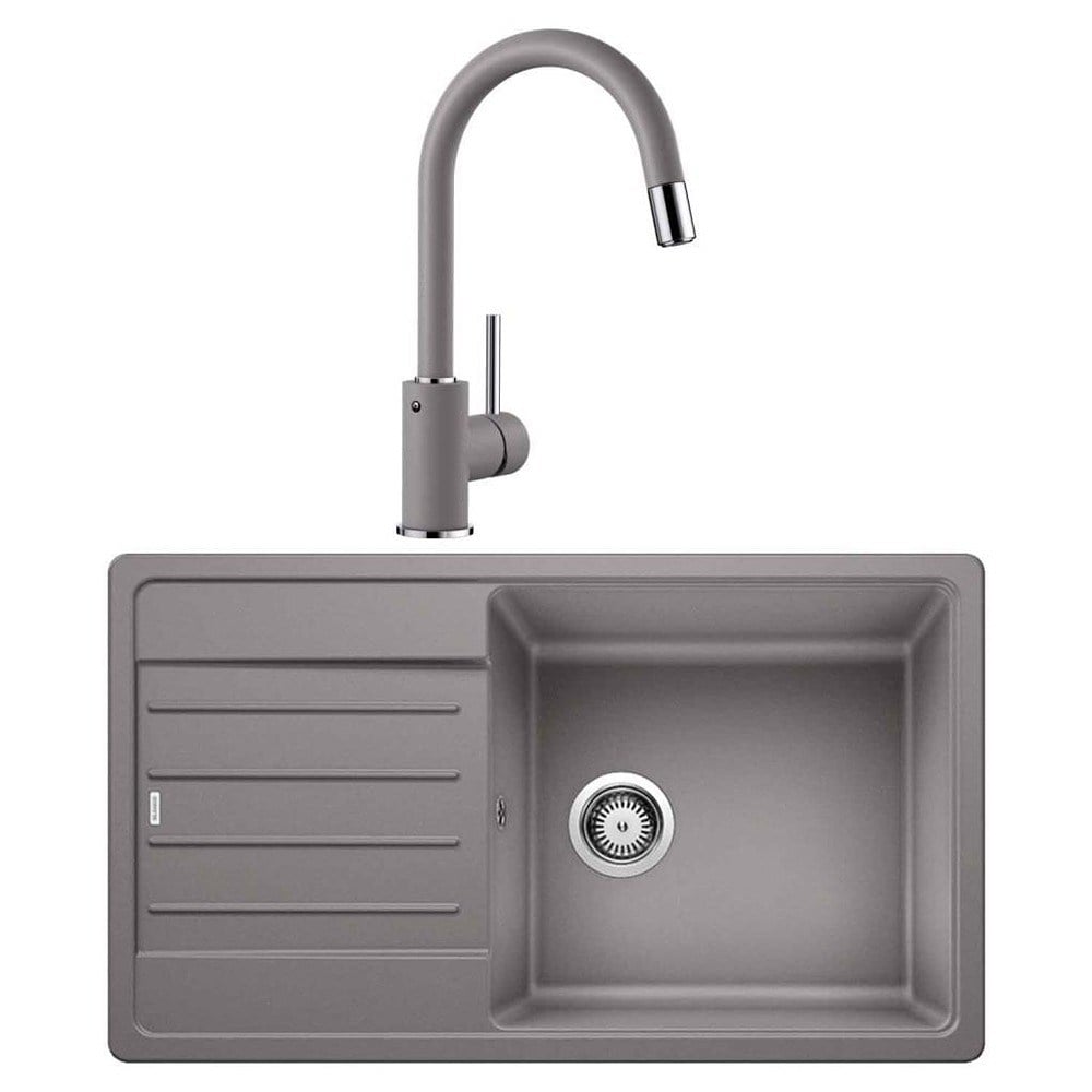 Blanco LEGRA XL 6 S Granit Alu Metallic Evye, MIDA-S Alu Metallic Spiralli Armatür Set
