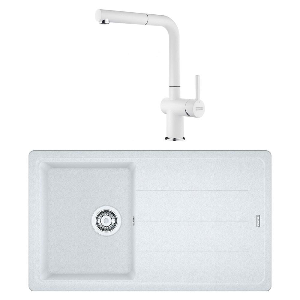 Franke BFG 611 Granit Bianco Evye, Active Plus Doccia Bianco Spiralli Armatür Seti