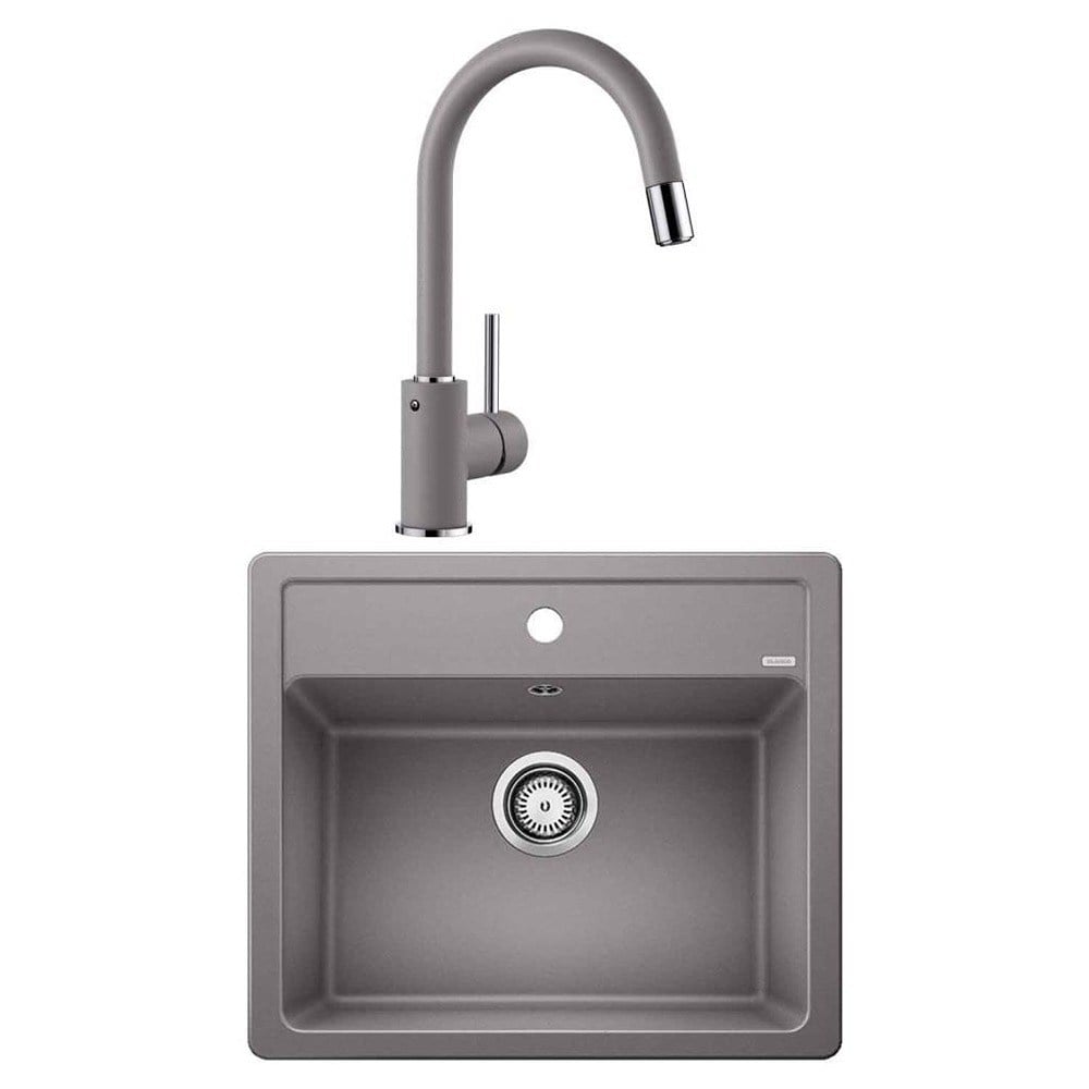 Blanco LEGRA 6 Granit Alu Metallic Evye, MIDA-S Alu Metallic Spiralli Armatür Set