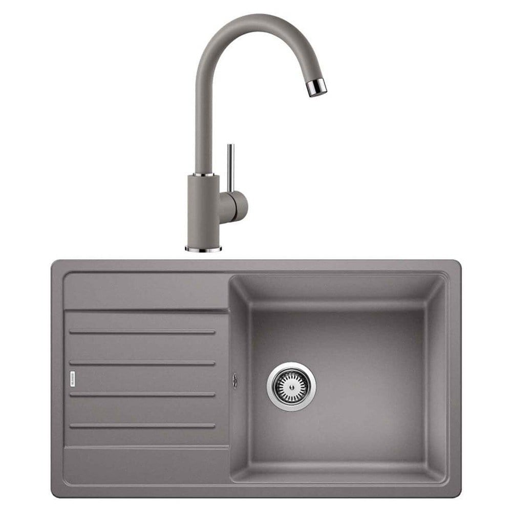 Blanco LEGRA XL 6 S Granit Alu Metallic Evye, MIDA Alu Metallic Armatür Set