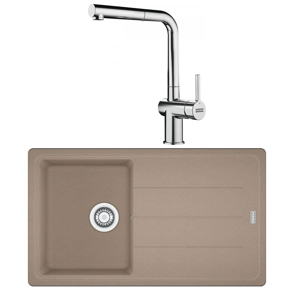 Franke BFG 611 Granit Oyster Evye, Active Plus Doccia Krom Spiralli Armatür Seti