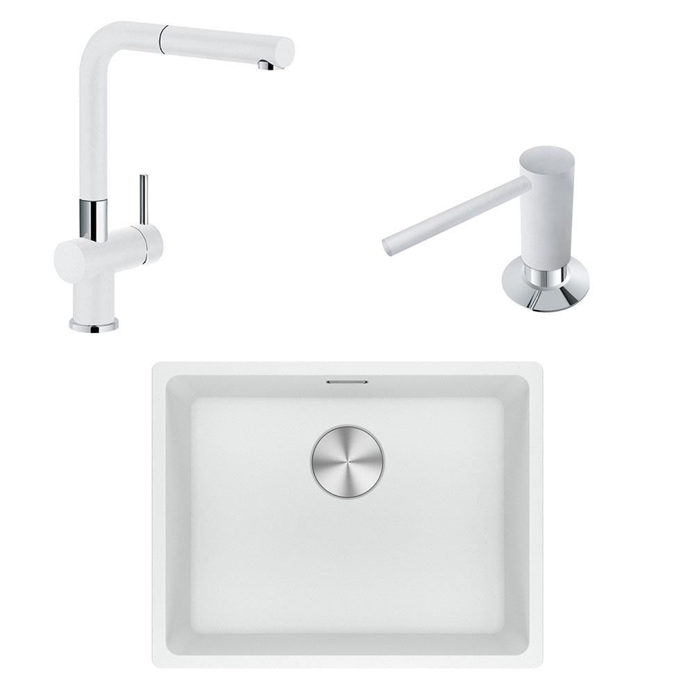 Franke Maris MRG 110-52 Üçlü Set, Bianco renk, Evye - Armatür - Sıvı sabunluk