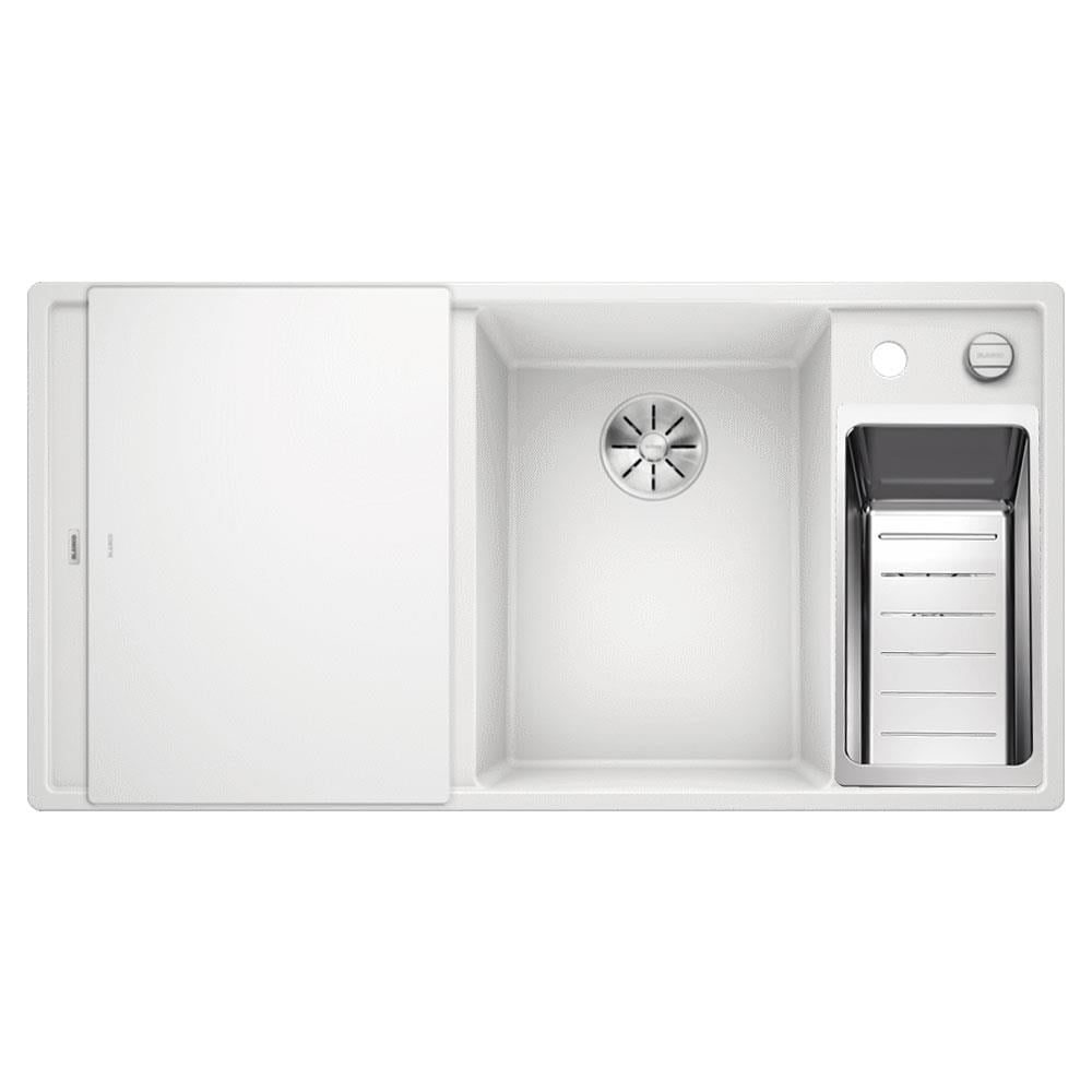 Blanco AXIA III 6 S Granit Evye, Beyaz, Sol, Cam kesme tahtalı, 100x51 cm