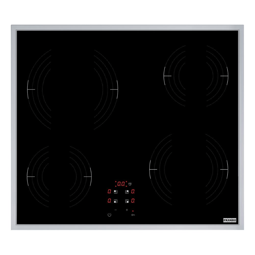 Franke FRSM 604 C T XS Ankastre Elektrikli Ocak, Inox Çerçeveli Siyah Cam, 60 cm