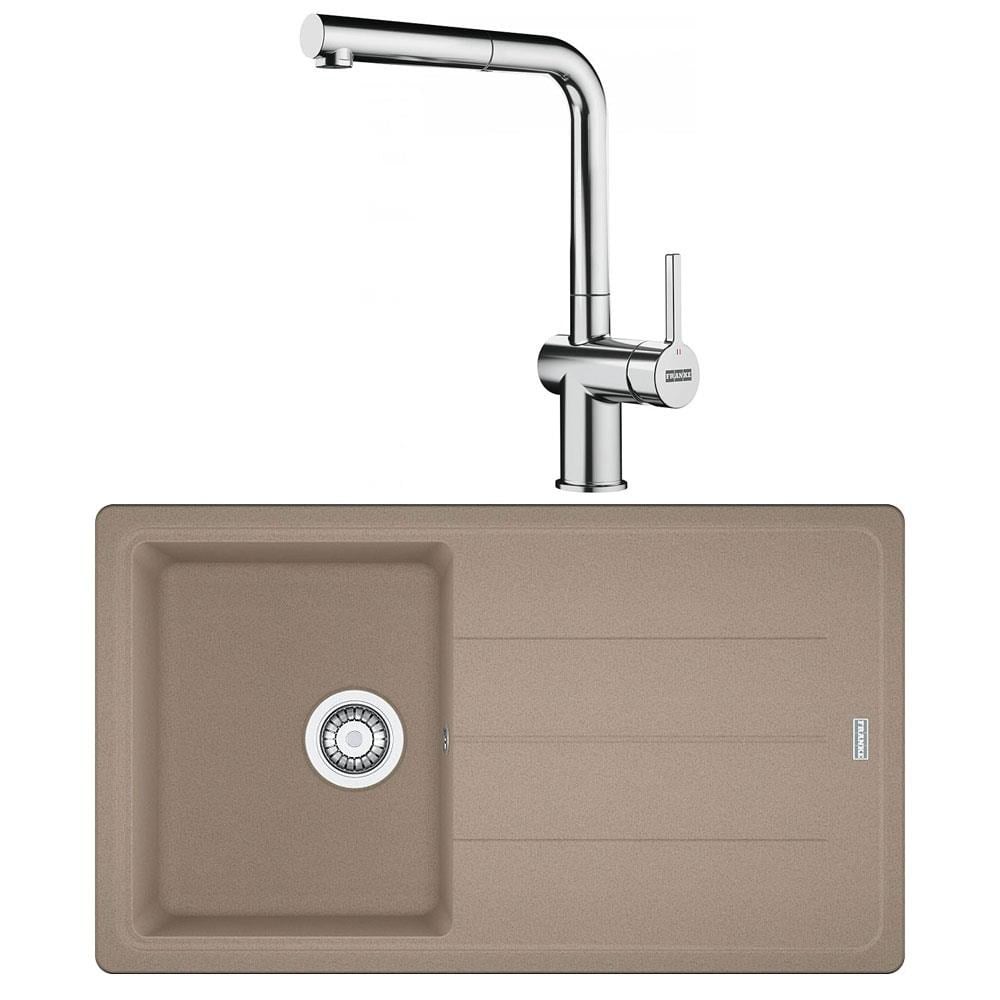 Franke BFG 611 Granit Oyster Evye, Active Plus Doccia Krom Spiralli Armatür Seti