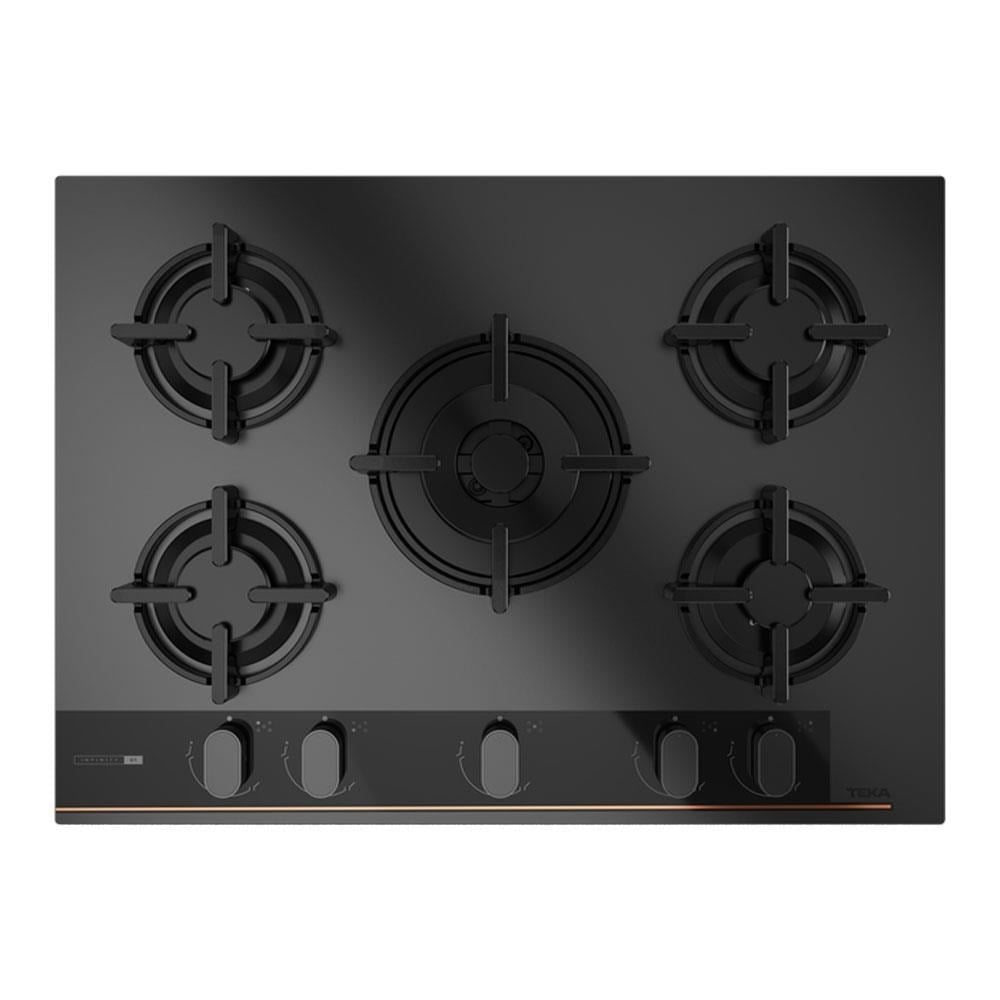 Teka GBC 75-G1 GBC BM E5 Ankastre Cam Ocak, 70 cm, Siyah Cam, 5 Göz, 1 Wok