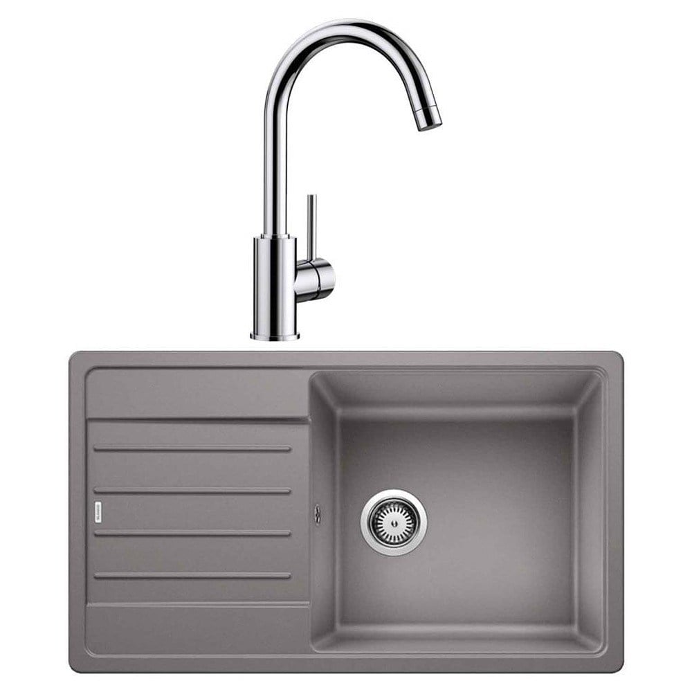 Blanco LEGRA XL 6 S Granit Alu Metallic Evye, MIDA Krom Armatür Set