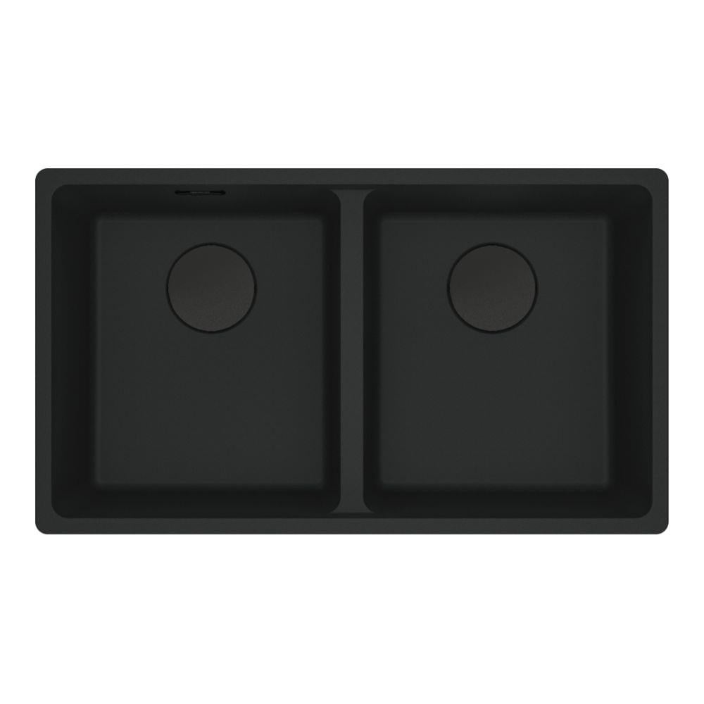 Franke Maris MRG 120-35-35 Granit Evye, Matt Black, Tezgah Altı, 2 Hazneli, 75x43 cm