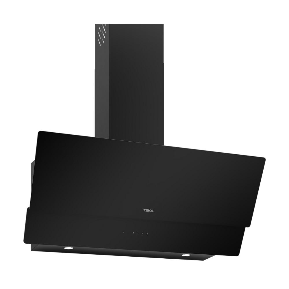 Teka ATV 90 Duvara Monte Eğimli Davlumbaz, Siyah Cam, 90 cm, 400 m3, Dokunmatik panel