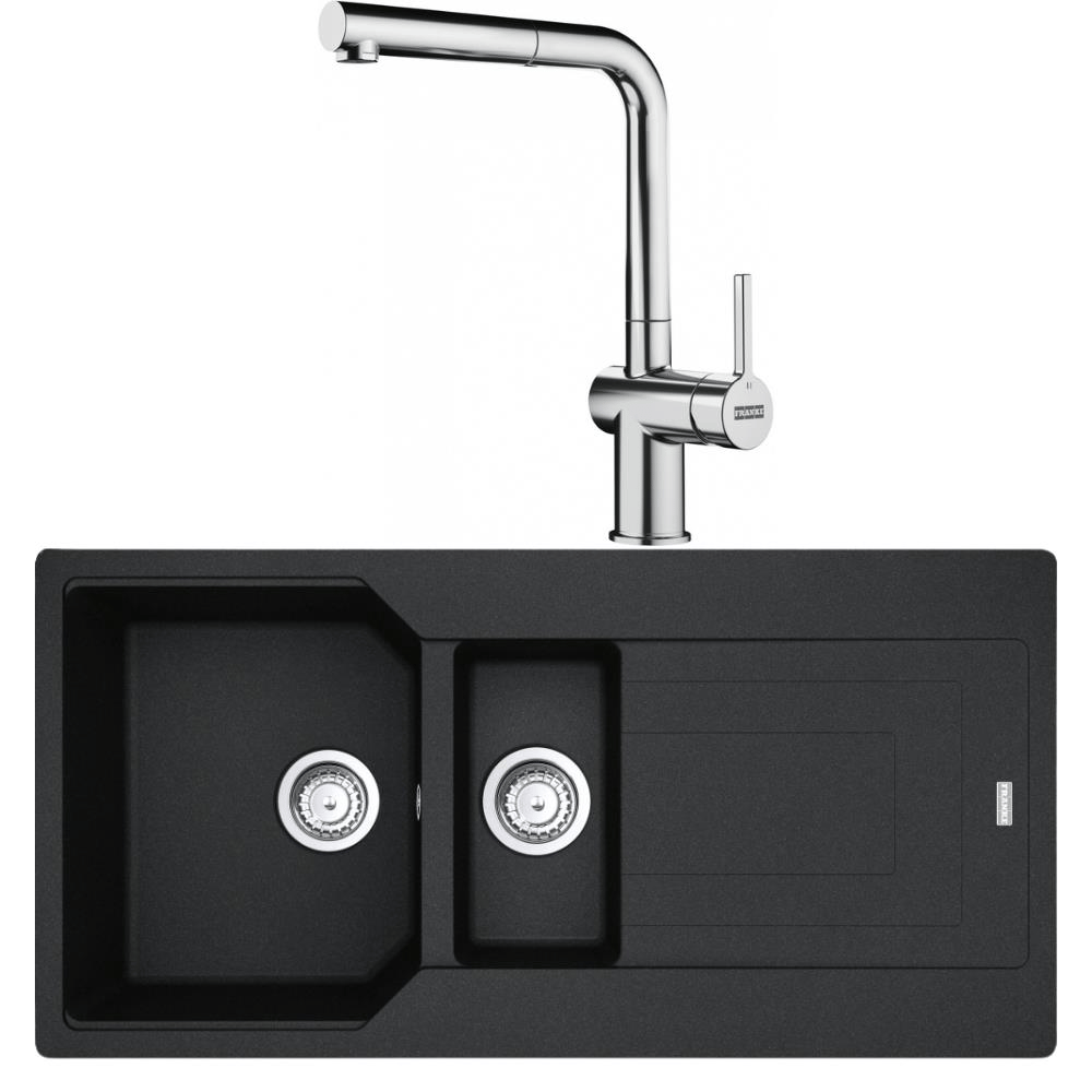 Franke Urban UBG 651-100 Granit Nero Evye, Active Plus Doccia Krom Armatür