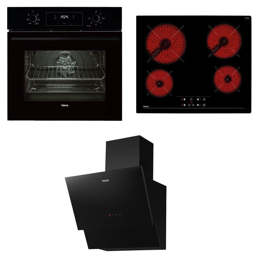 Teka Ankastre Set Chef 9 ; HAK 627 BK Ankastre Fırın, TZ 6415 Ankastre Ocak, TVT 60.1 BLACK Davlumbaz