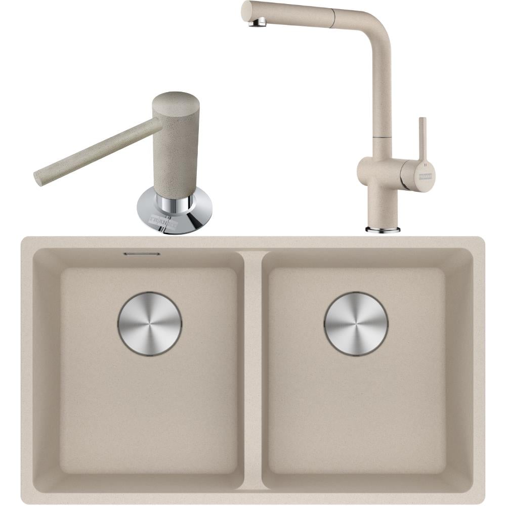 Franke MRG 120-35-35 Granit Sahara Renk Evye, ACTIVE PLUS DOCCIA 2.0 Sahara Armatür, Sıvı Sabunluk Sahara Renk