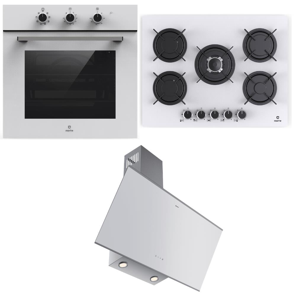 NARTE Ankastre Set 9; OV300W Fırın, H20090W Davlumbaz, CG20070W Ocak