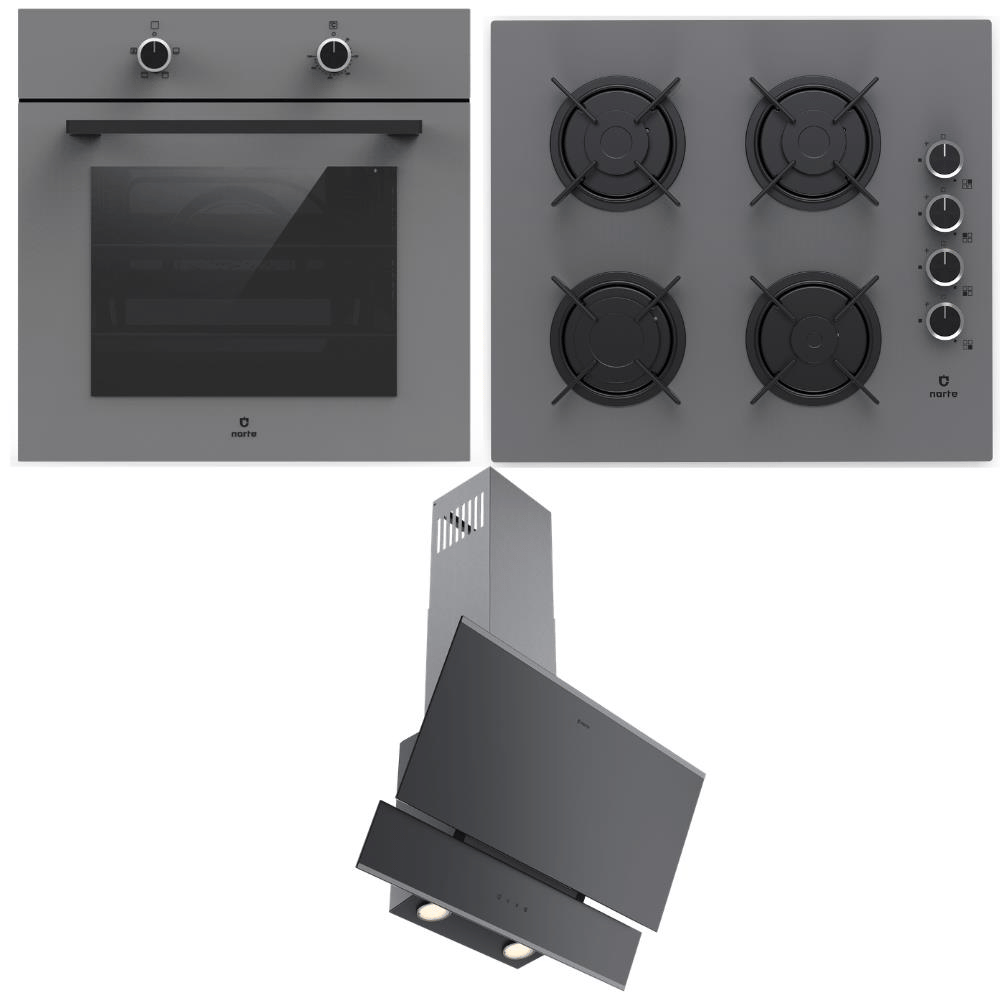 Narte Ankastre Set 3; H10060SX Davlumbaz, CG20060S Ocak, OV200S Fırın 