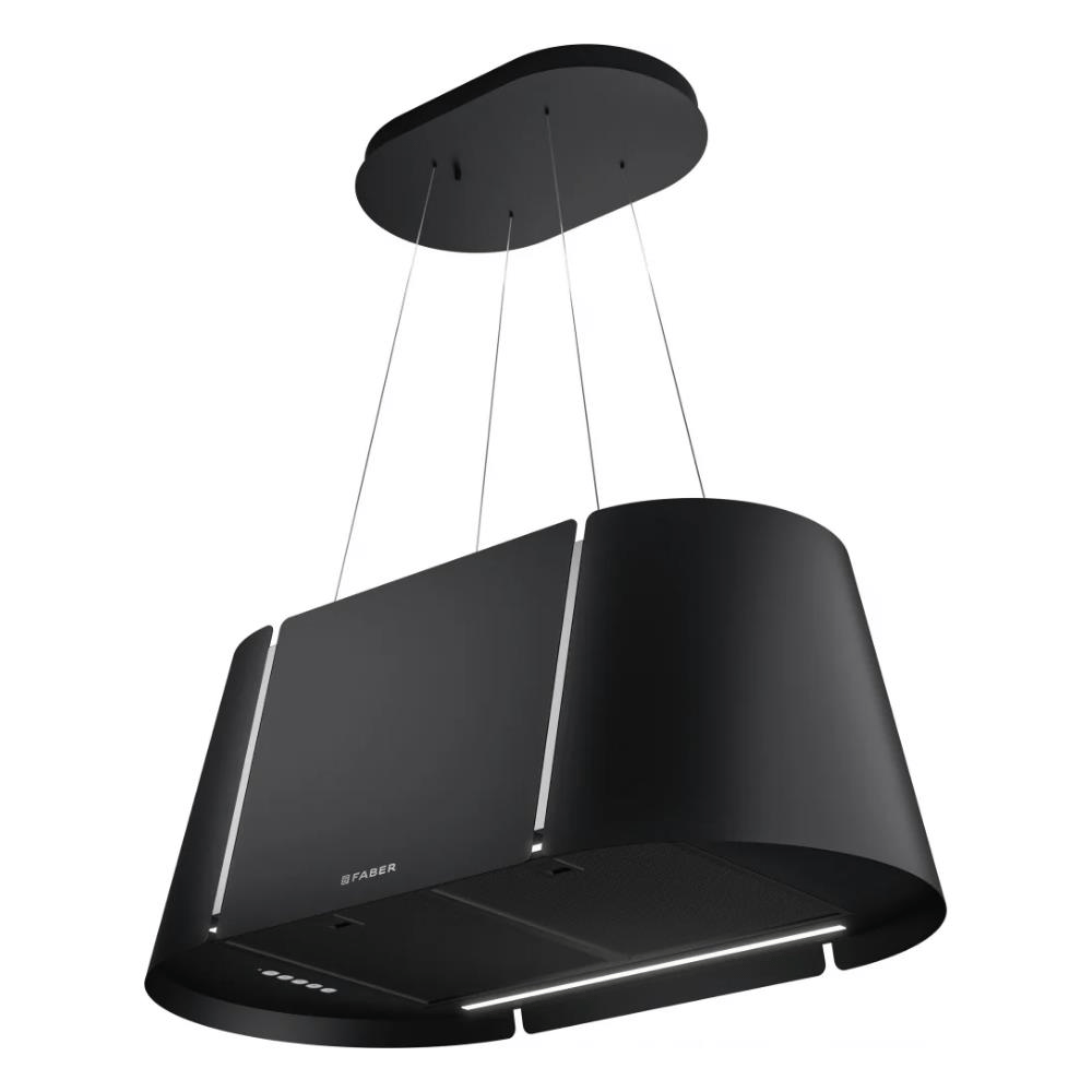 Faber BEAT XL BK MATT F80 Ada Davlumbaz, Mat Siyah, 80 cm 