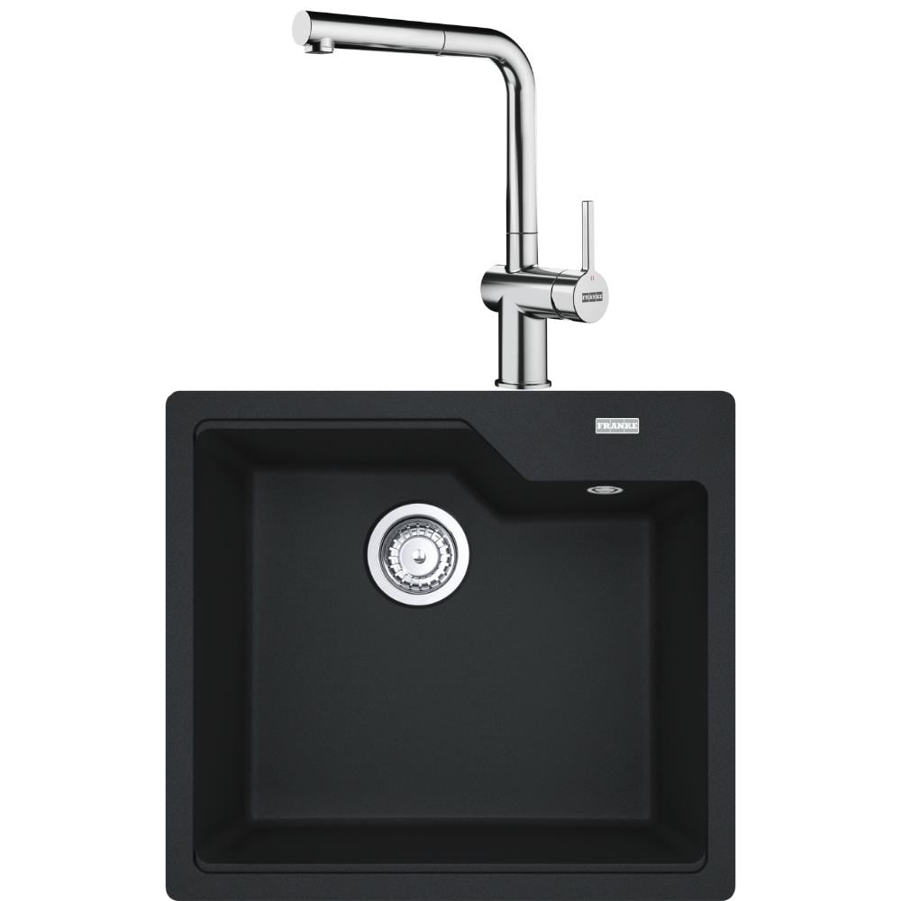 Franke UBG 610-56 Granit Nero Evye, ACTIVE PLUS DOCCIA 2.0 Spiralli, Krom Armatür