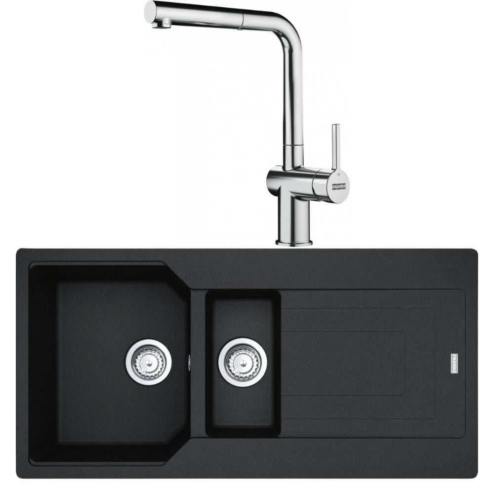 Franke Urban UBG 651-100 Granit Nero Evye, Active Plus Doccia Krom Armatür