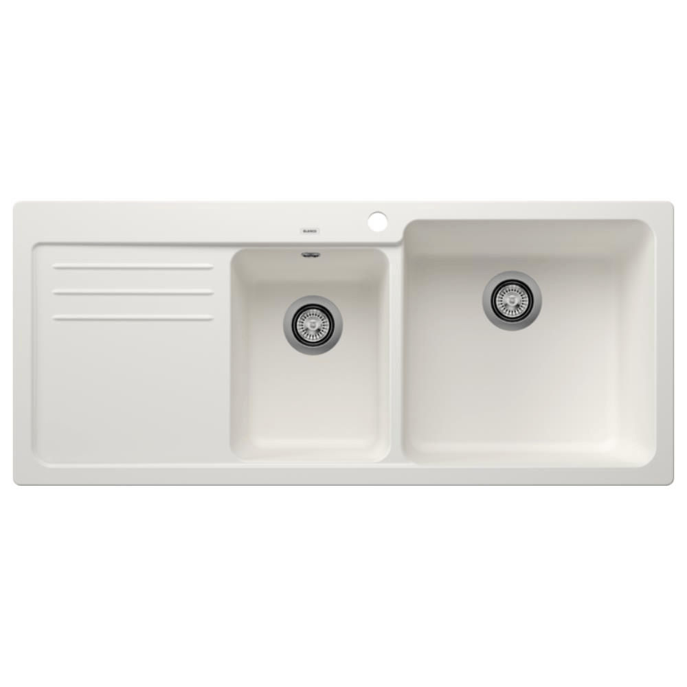 Blanco NAYA 8 S Granit Evye, Sol Damlalık, Beyaz Renk, Tezgah Üstü, 116x50 cm
