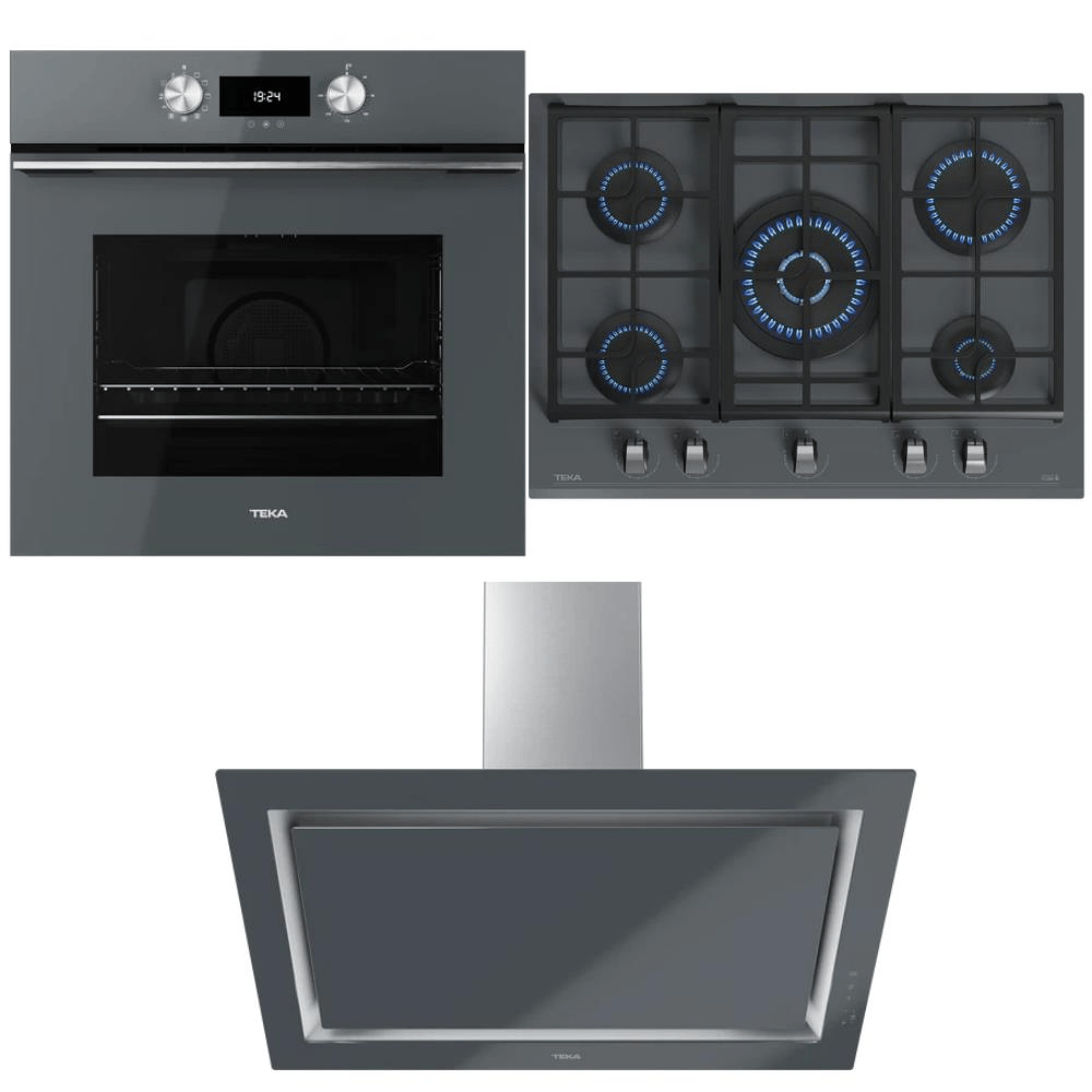 Teka HLB 8400 ST Fırın, GZC 75330 XBC ST E4 Ocak, DLV 98660 ST TOS Davlumbaz, Stone Grey Renk, Ankastre Set 