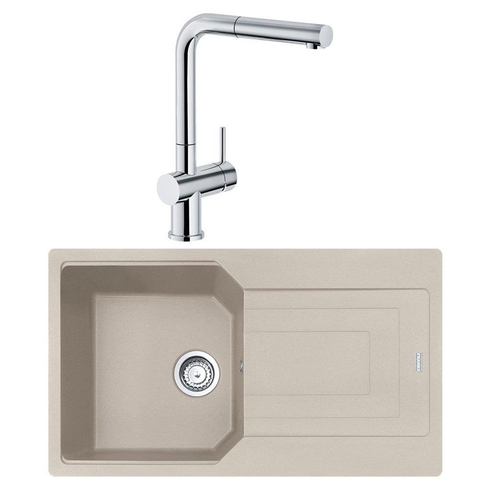 Franke UBG 611-86 Granit Sahara Evye, Active Plus Doccia Krom Armatür