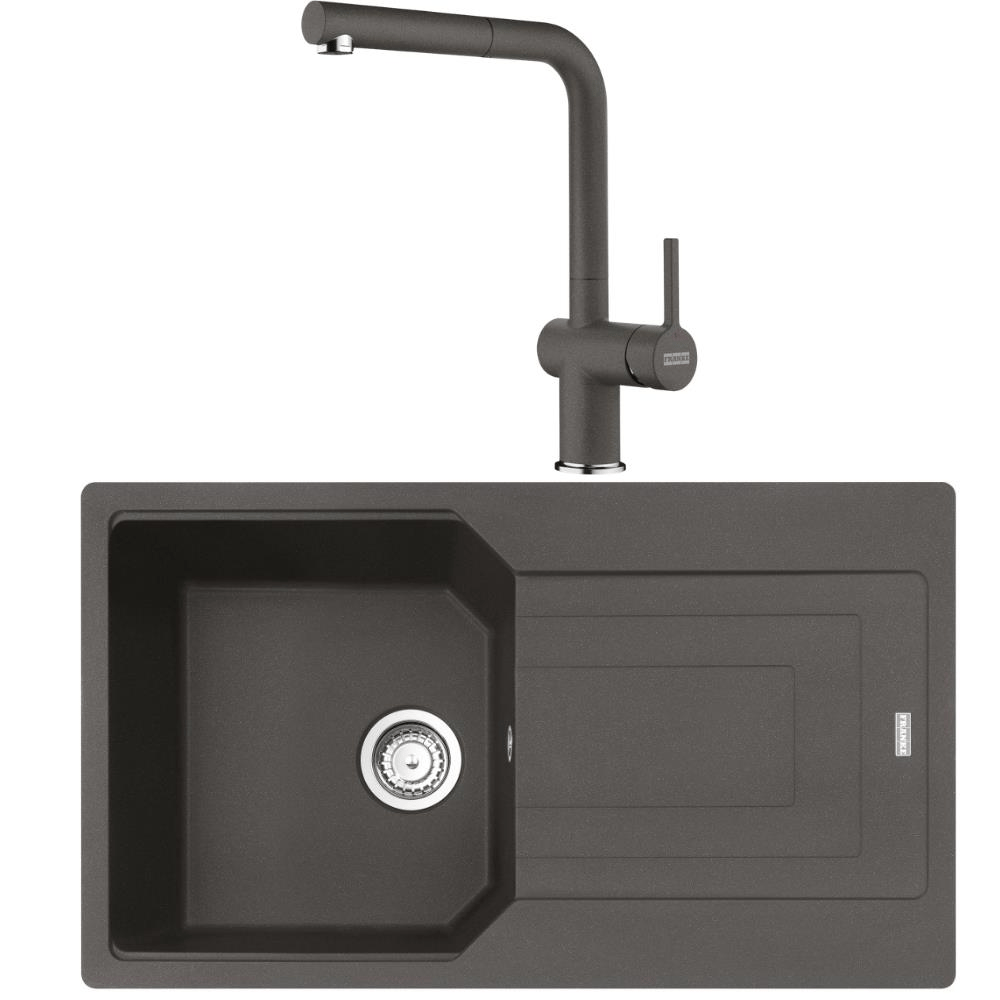 Franke UBG 611-86 Granit Slate Grey Evye, Active Plus Doccia Slate Grey Armatür