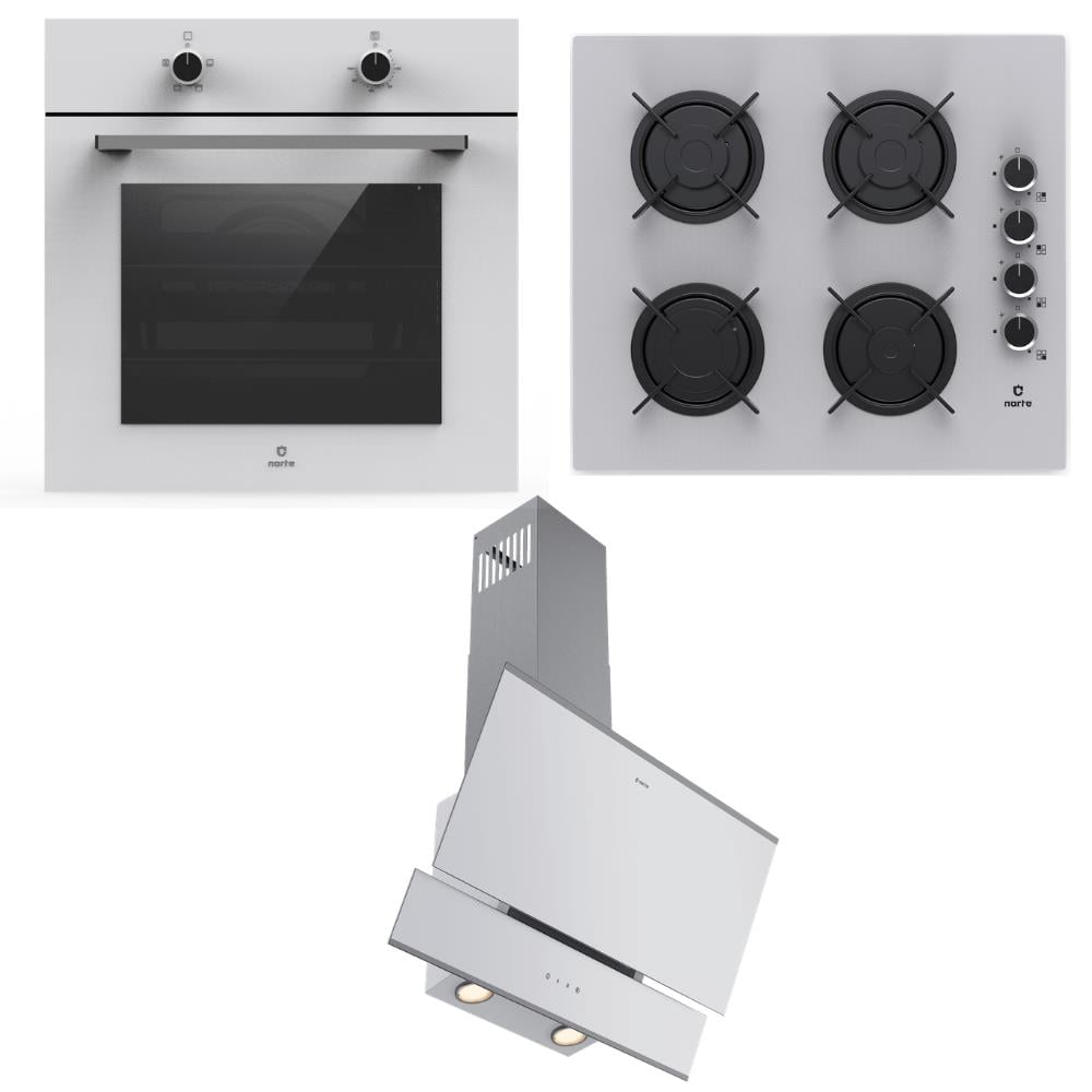 Narte Ankastre Set 2; OV200W Fırın, H10060WX Davlumbaz, CG20060W Ocak